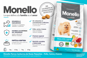 Monello Cachorros Razas Pequeñas Pollo, Carne y Huevo